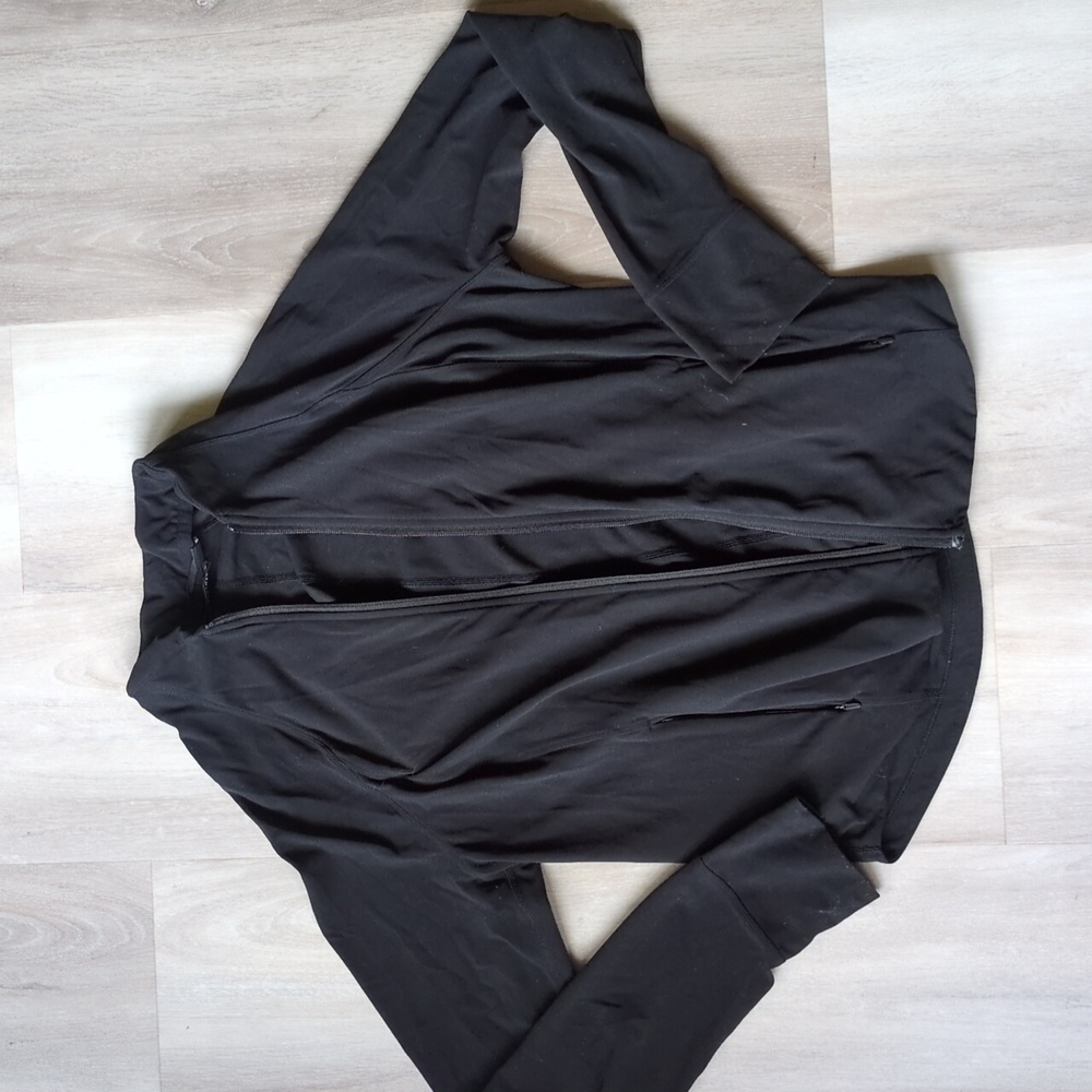 Athleta Women's Black Zip-Up Jacket Size XL
